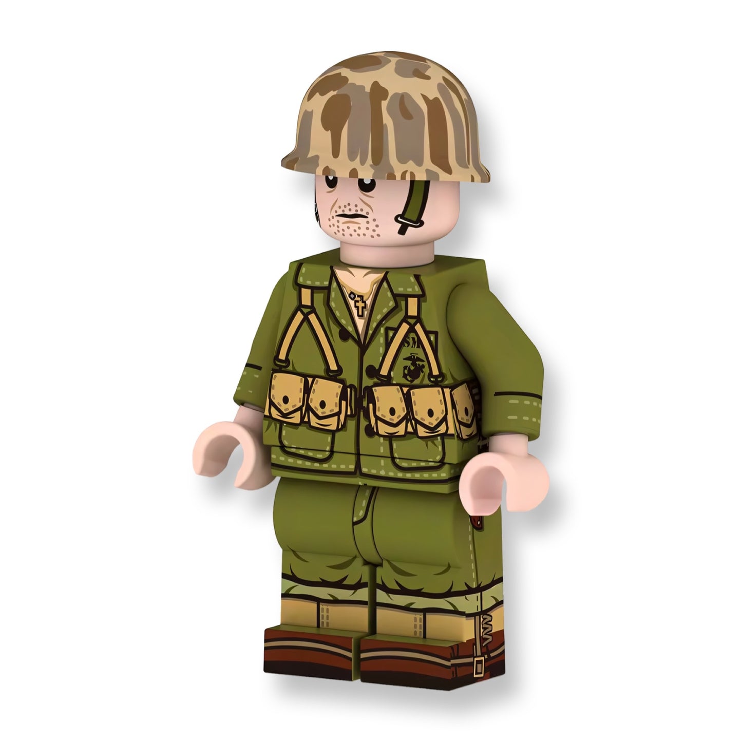 World War 2 United States Marines Building Block Figures (FREE ACCESSORY)