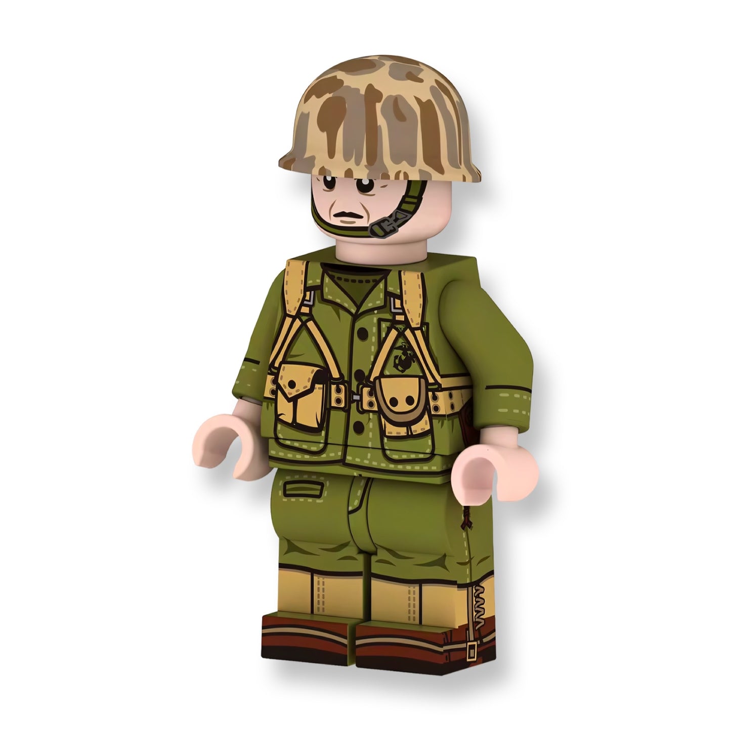 World War 2 United States Marines Building Block Figures (FREE ACCESSORY)