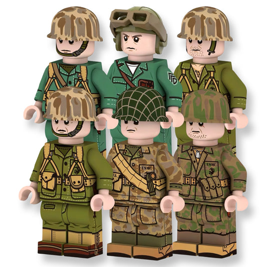 World War 2 United States Marines Building Block Figures (FREE ACCESSORY)